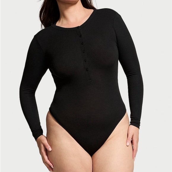 Victoria’s Secret Ribbed Modal Henley Thong Bodysuit - Picture 3 of 8